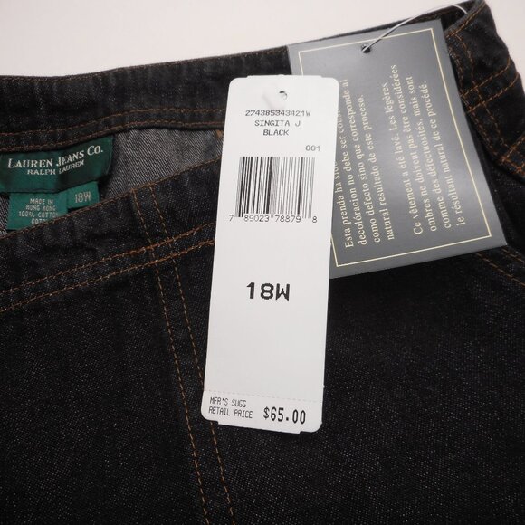 Lauren Ralph Lauren Jean Co. Women’s 18W Denim Skirt Black Button-up NWT Vintage - Picture 8 of 11